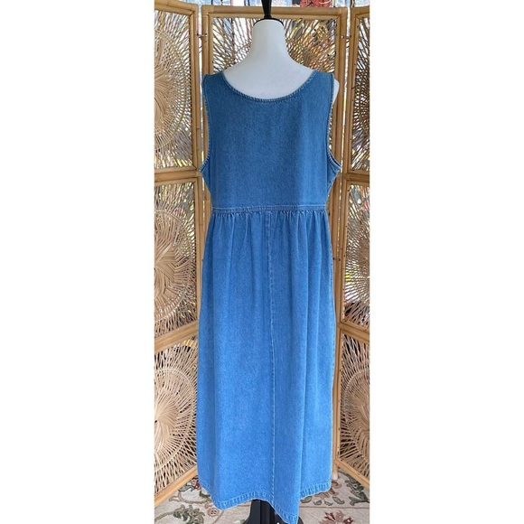 Vintage National Wildlife Federation Embroidered Blue Birds Denim Jumper Dress - Picture 3 of 7